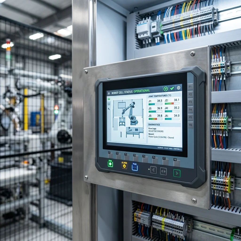 PLC and HMI Integration in Robotic Cells: Architecture and Handshaking Protocols